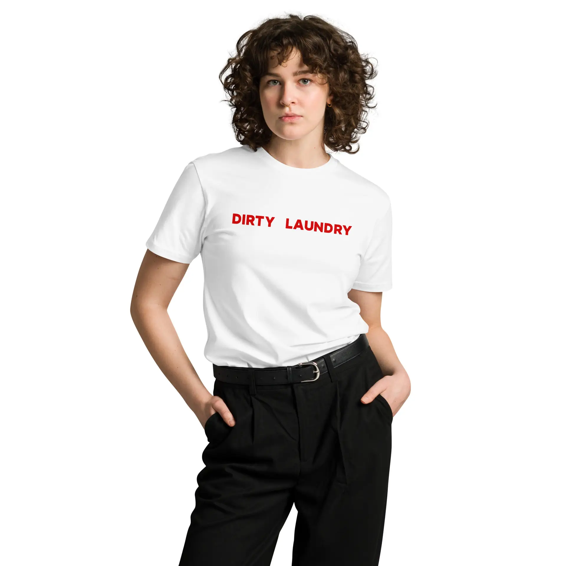DIRTY LAUNDRY Red Font Unisex premium t-shirt - Image 2